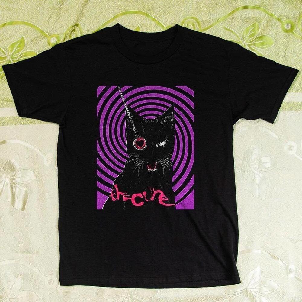 Black And Purple Decay Cats Cotton T Shirt